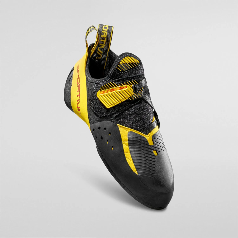 La Sportiva Solution Comp Climbing Shoes in Black/Yellow-3