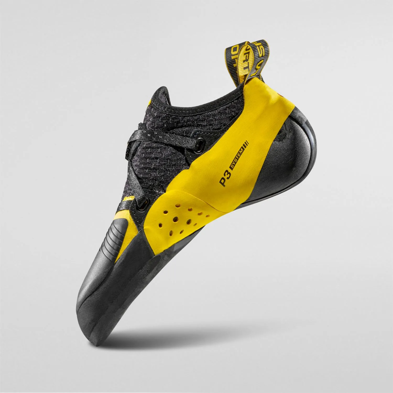 La Sportiva Solution Comp Climbing Shoes in Black/Yellow-2