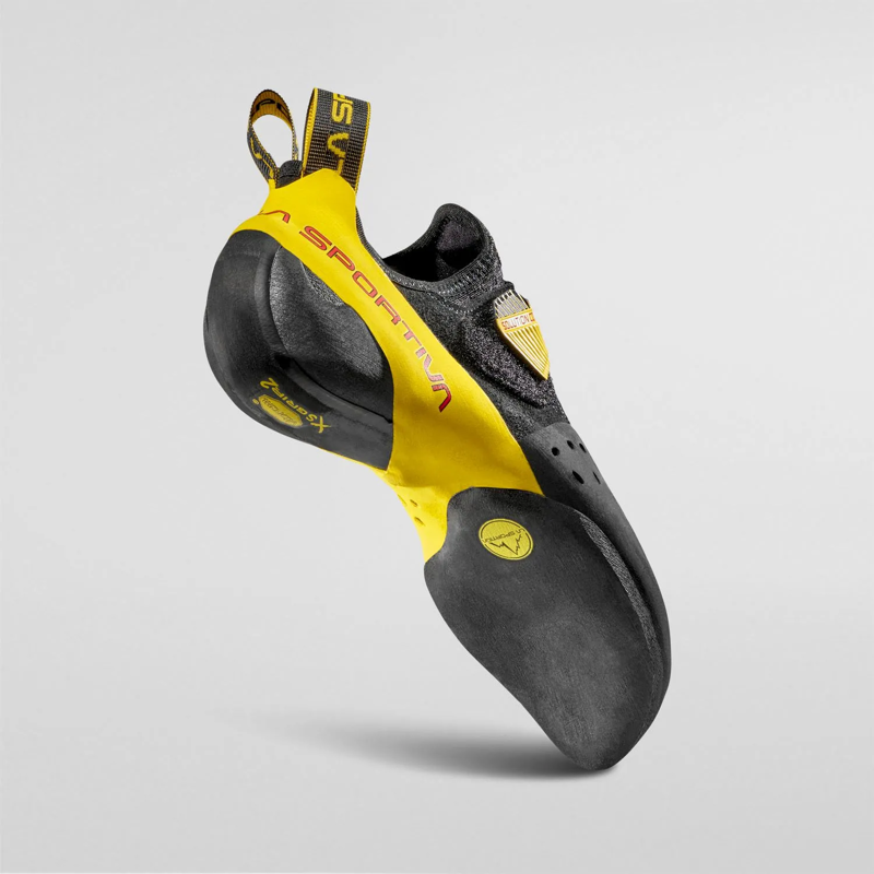 La Sportiva Solution Comp Climbing Shoes in Black/Yellow-1
