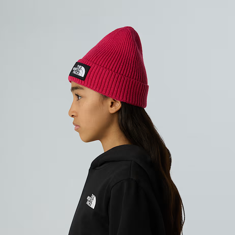 The North Face Kid's Logo Box Cuffed Beanie in Lali Guran-4