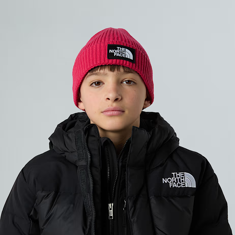 The North Face Kid's Logo Box Cuffed Beanie in Lali Guran-2