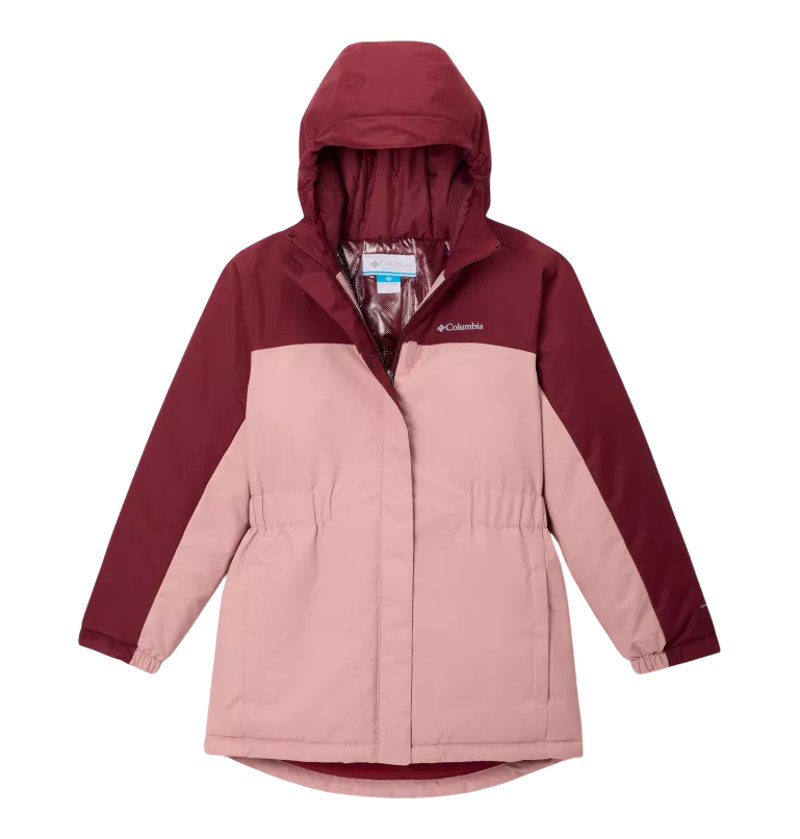 Columbia Girl's Hikebound II Long Insulated Jacket in Eraser Pink