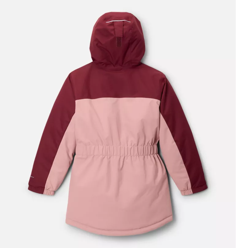 Columbia Girl's Hikebound II Long Insulated Jacket in Eraser Pink-1