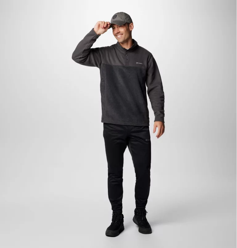 Columbia Men's Steens Mountain Half Snap II Fleece in Charcoal Heather-4