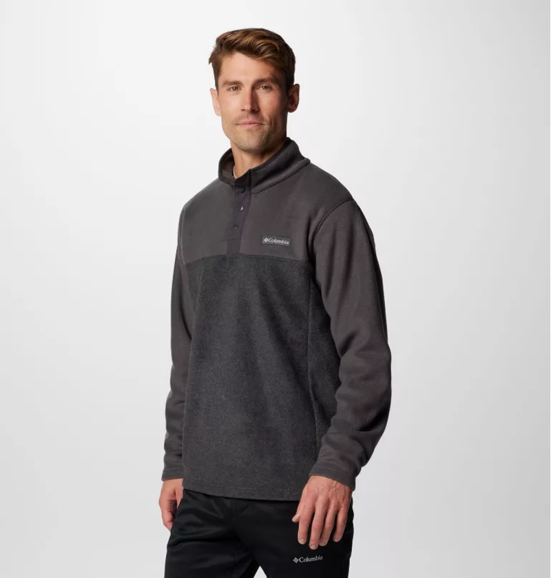Columbia Men's Steens Mountain Half Snap II Fleece in Charcoal Heather-3