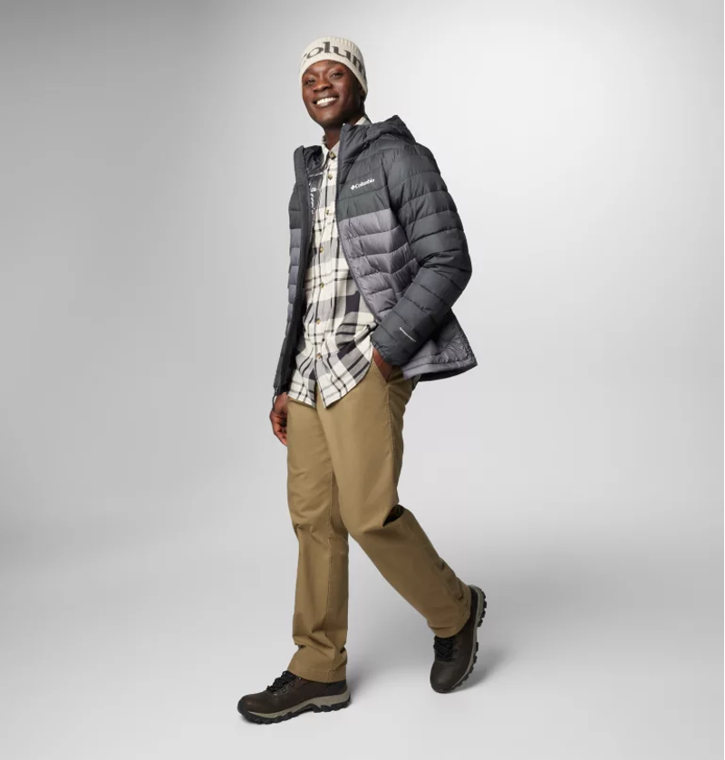 Columbia Men's Powder Lite II Hooded Jacket in City Grey/Shark-3