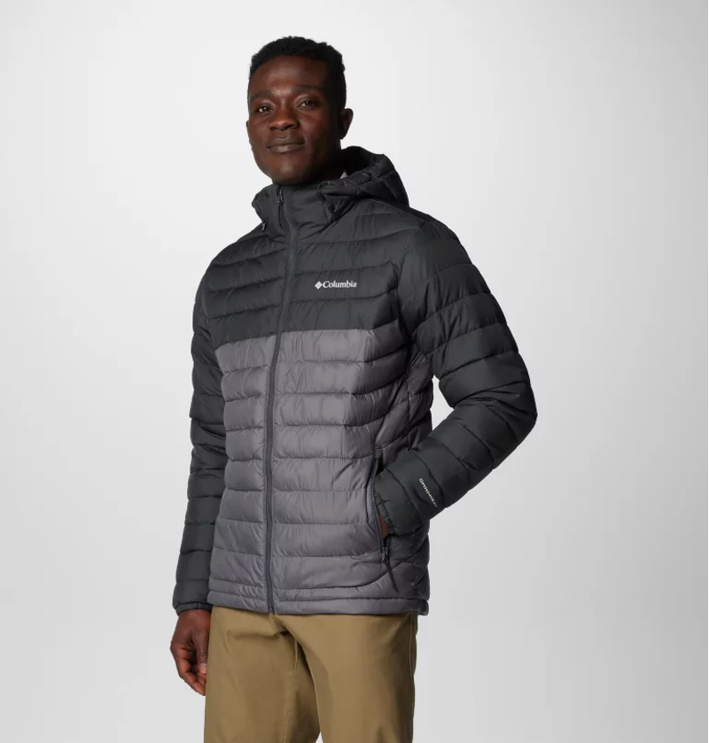 Columbia Men's Powder Lite II Hooded Jacket in City Grey/Shark-2