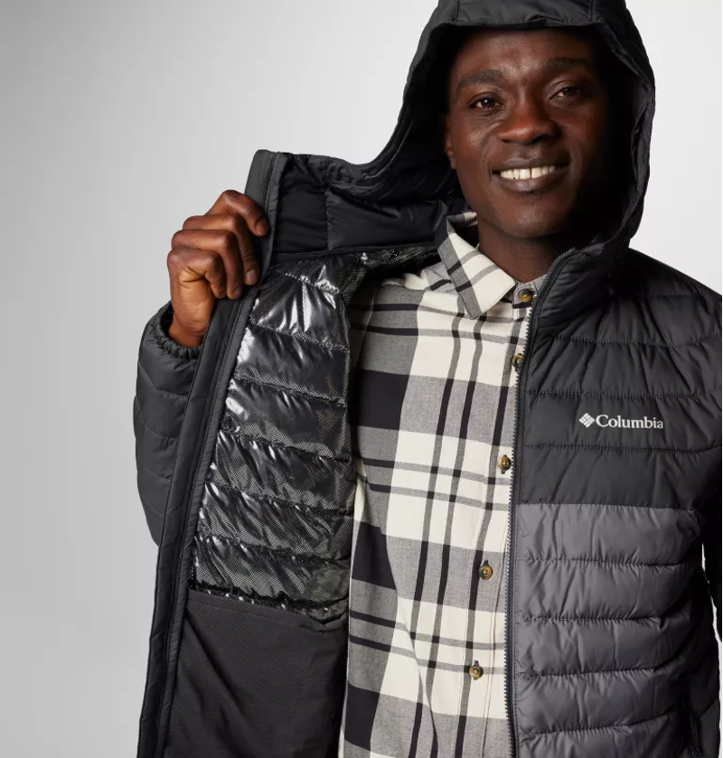 Columbia Men's Powder Lite II Hooded Jacket in City Grey/Shark-5