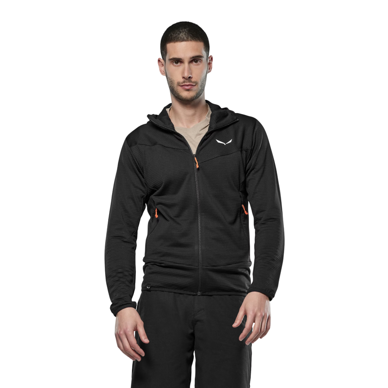 Salewa Men's Puez Altavia Polarlite Hooded Jacket in Black Out
