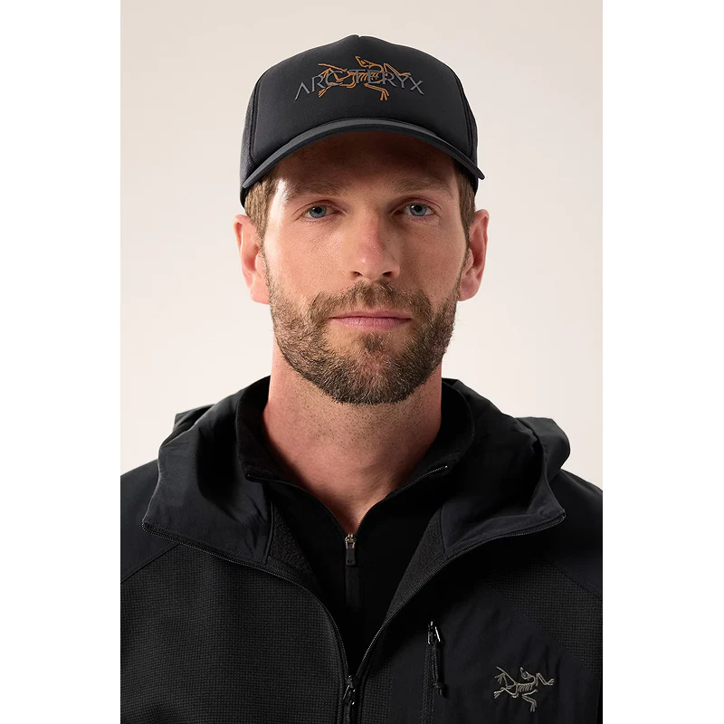 Arc'teryx Bird Word Trucker Hat in 24K Black-3
