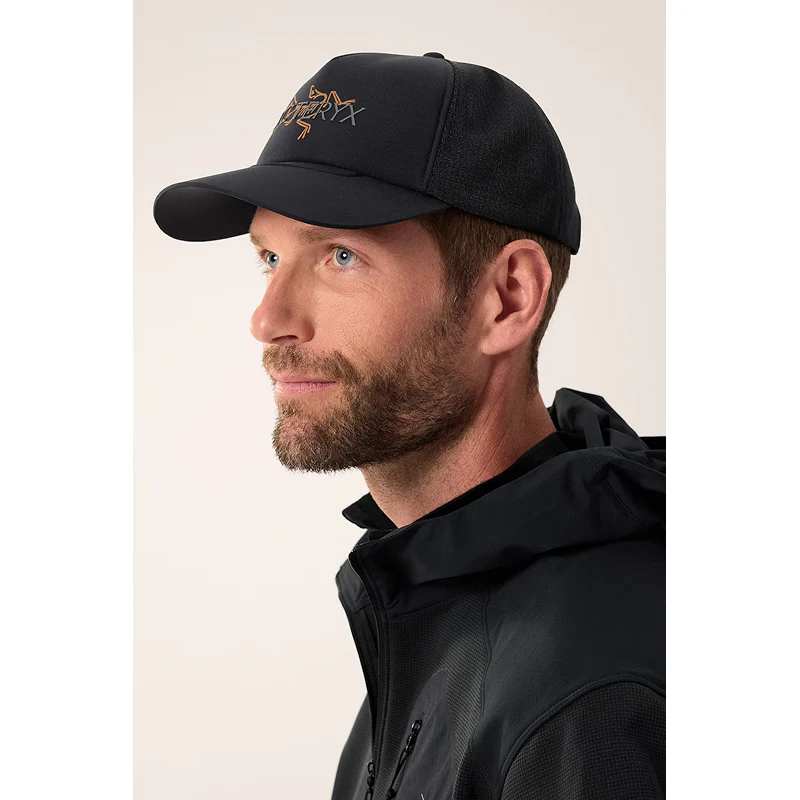 Arc'teryx Bird Word Trucker Hat in 24K Black-1