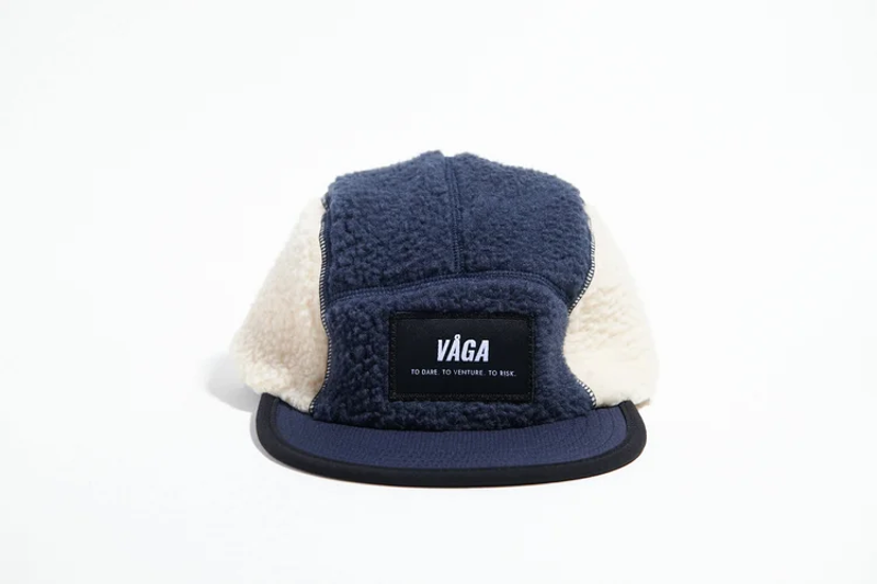 Vaga Teddy Fleece Cap in Navy/Off-White-1