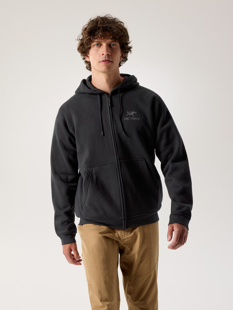 Arc'teryx Men's Emblem Fleece Full-Zip Hoody in Black-2
