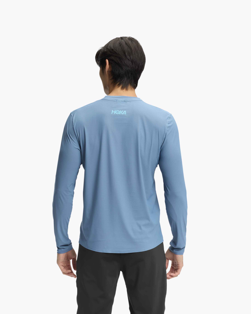 Hoka Men's Airolite 2.0 Long Sleeve Tee in Foggy Night-1