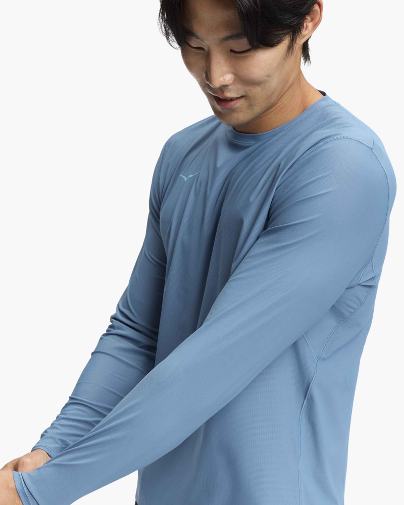 Hoka Men's Airolite 2.0 Long Sleeve Tee in Foggy Night-2
