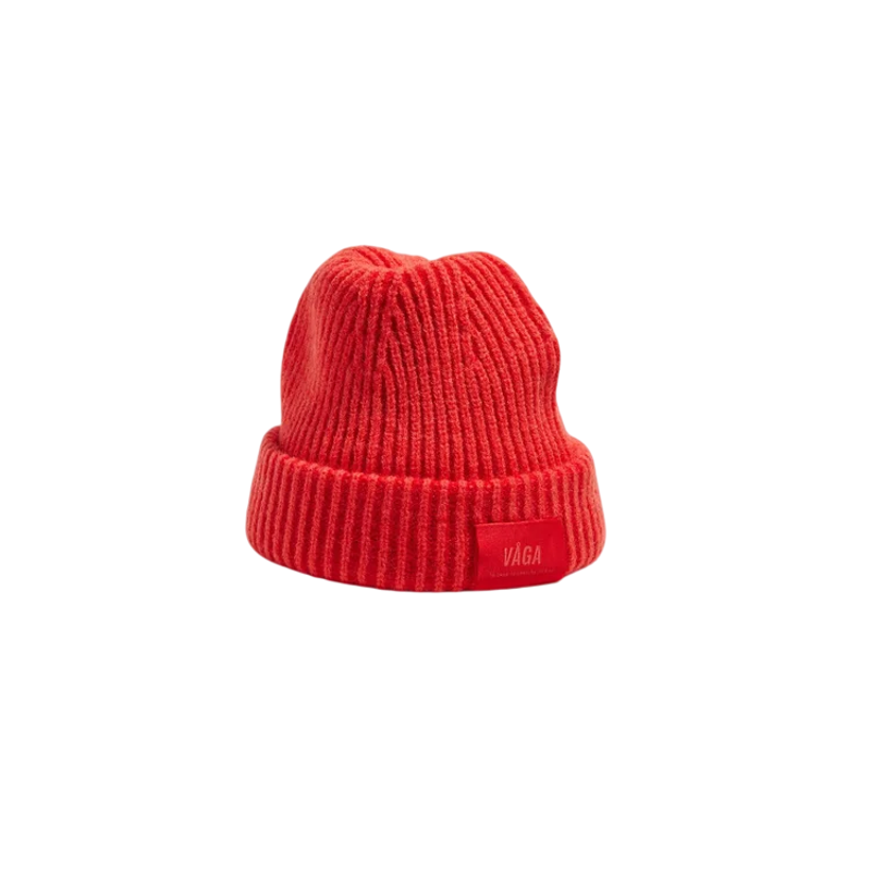 Vaga Midweight Beanie in Neon Peach/Flame Red