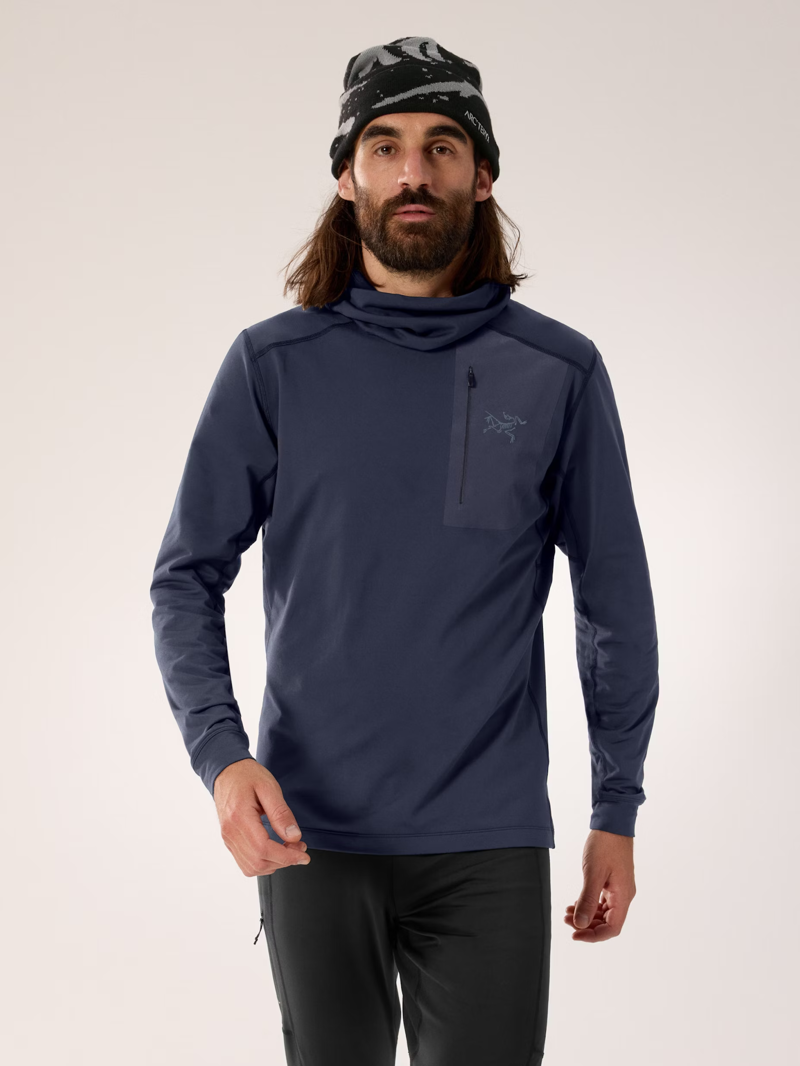 Arc'teryx Men's Rho LT Hoody in Black Sapphire II-1