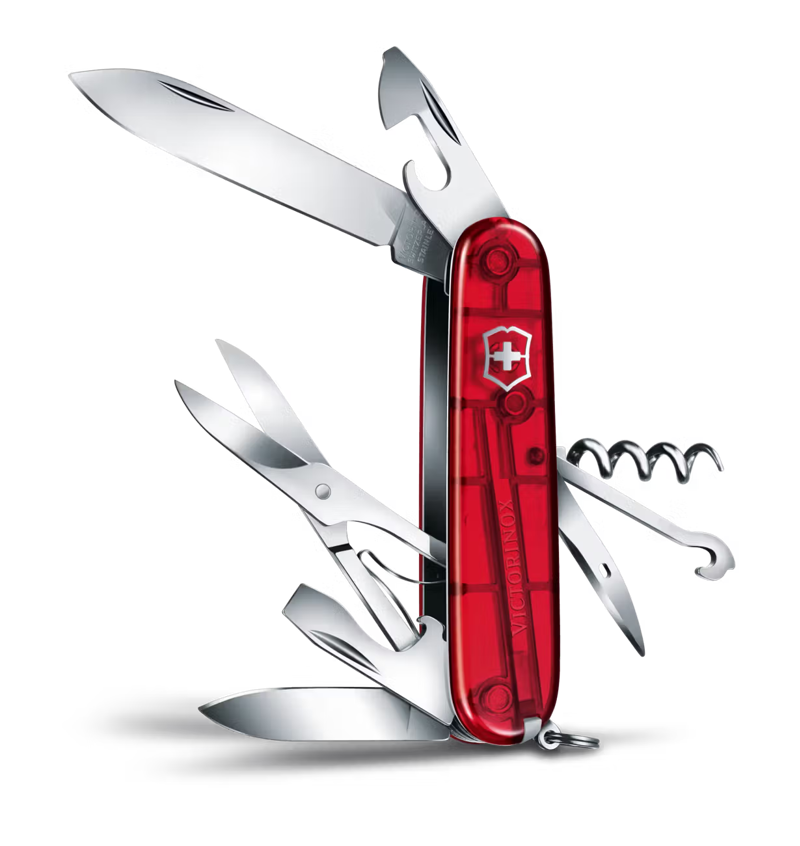 Victorinox Climber 91mm in Transparent Red-2