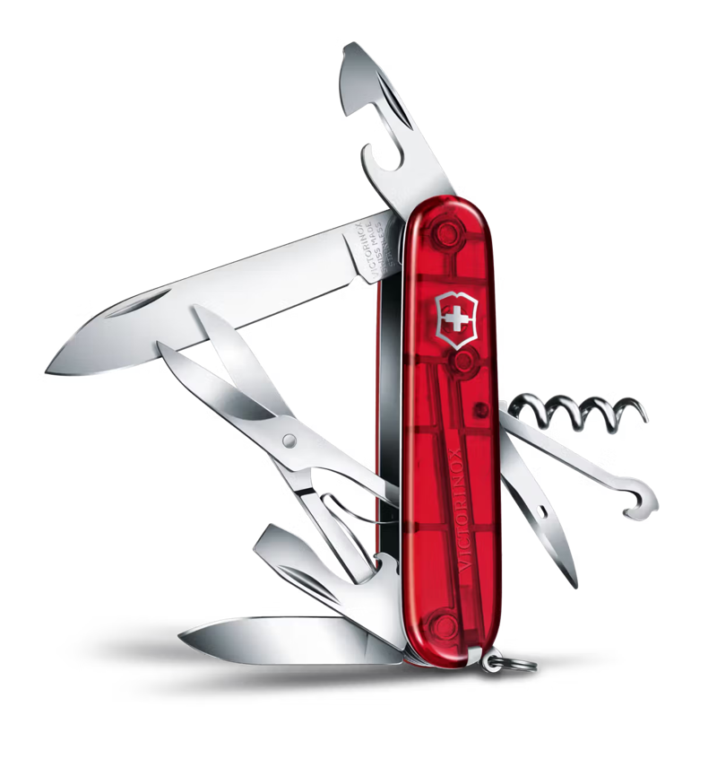 Victorinox Climber 91mm in Transparent Red-1