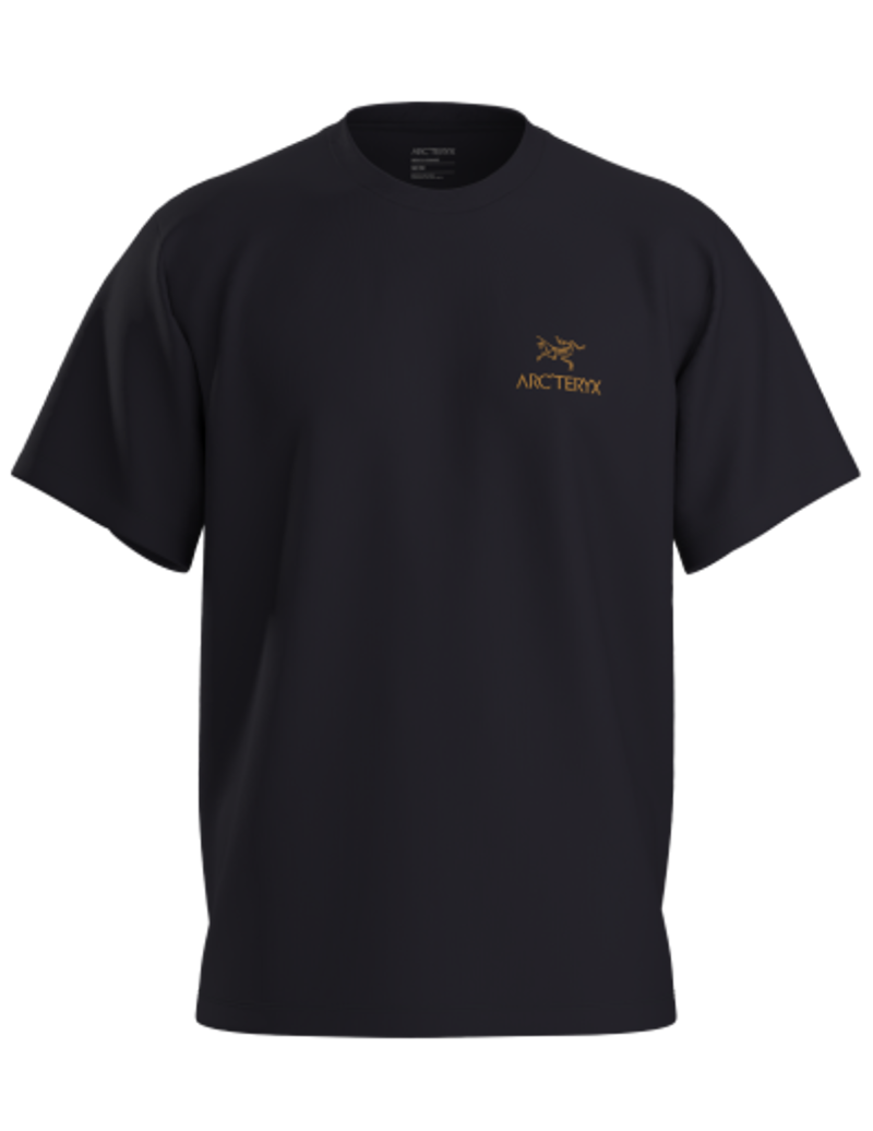 Arc'teryx Men's Kragg SL Cotton Bird Word Tee in 24K Black