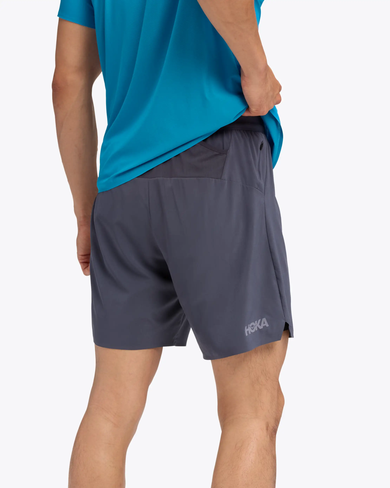 Hoka Men's Glide 7inch 2-in-1 Shorts in Charcoal Grey-1