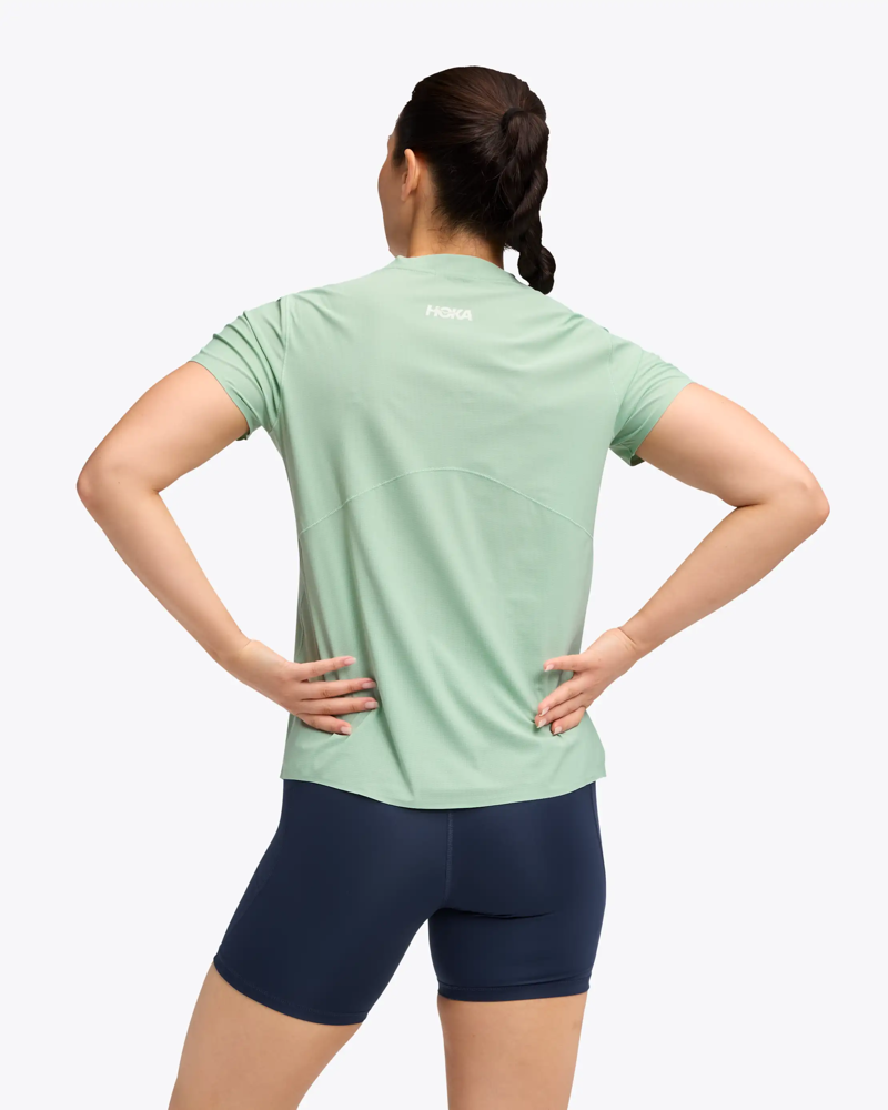 Hoka Women's Airolite 2.0 Tee in Jadeite-2