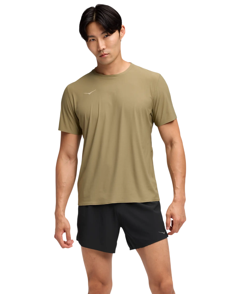 Hoka Men's Airolite 2.0 Tee in Wild Mushroom-1