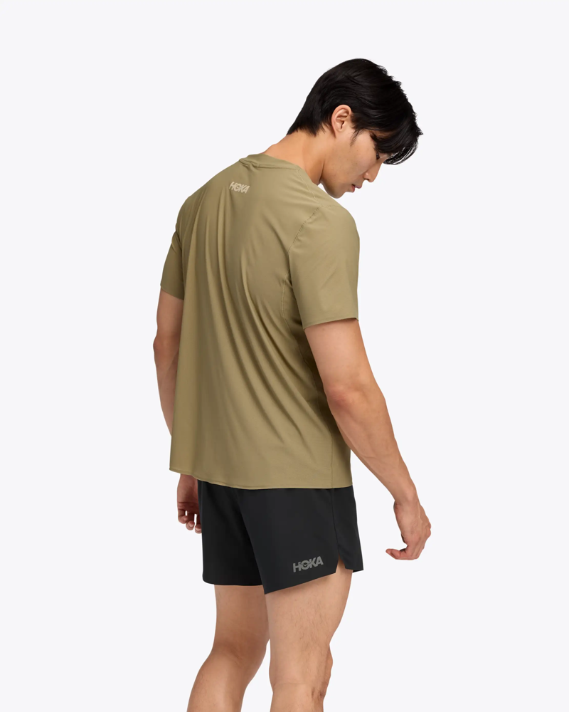 Hoka Men's Airolite 2.0 Tee in Wild Mushroom-2