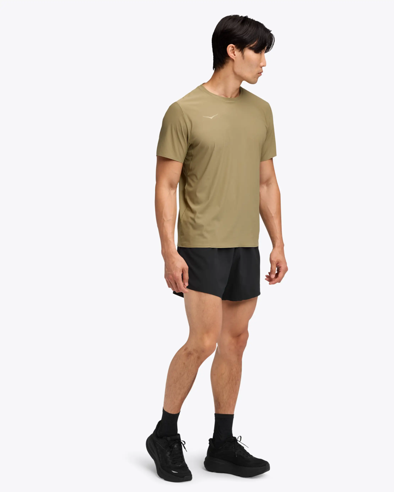 Hoka Men's Airolite 2.0 Tee in Wild Mushroom-4