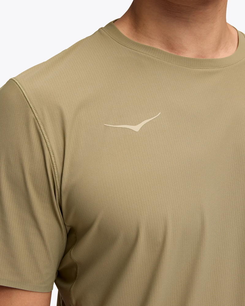 Hoka Men's Airolite 2.0 Tee in Wild Mushroom-3