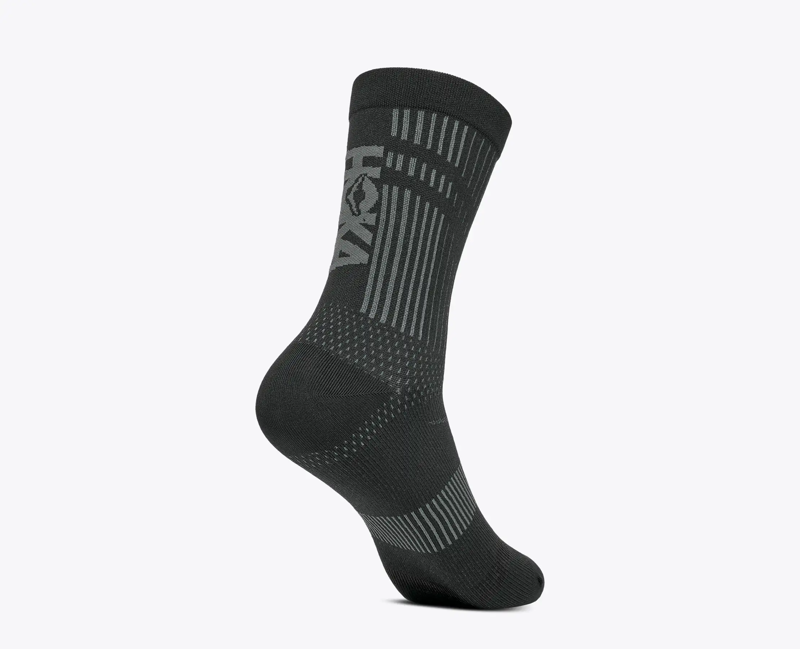 Hoka Men's Trail Run Crew Socks in Black-1