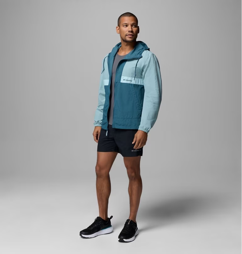 Columbia Men's Spire Valley Hooded Windbreaker in Crushed Blue/Everblue-6