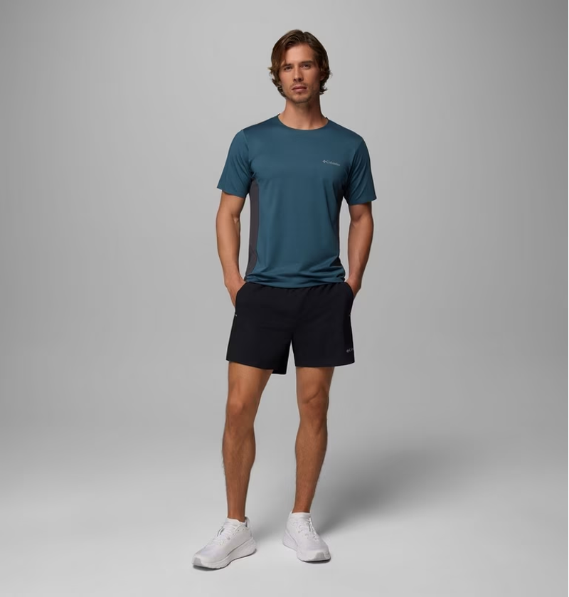 Columbia Men's Three Pitch Crew Tee in Everblue/Shark-4