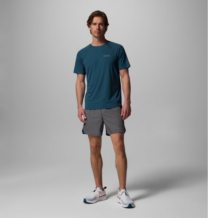 Columbia Men's Three Pitch Shorts in City Grey/Collegiate Navy-5