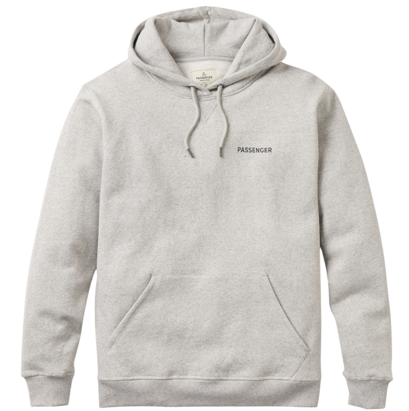 Passenger Men's Roamer Recycled Cotton Hoodie in Grey Marl