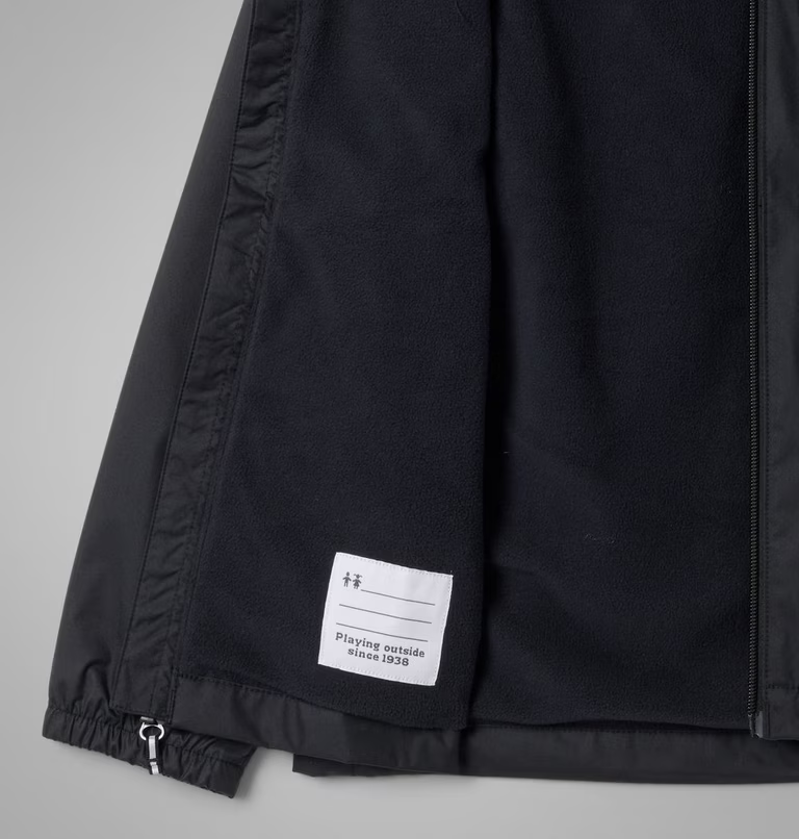 Columbia Kid's Rainy Trails III Fleece Lined Jacket in Black-2