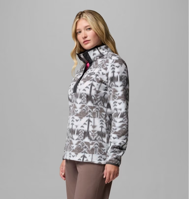 Columbia Women's Benton Springs Printed 1/2 Snap in Cirrus Grey/Sketchup-1