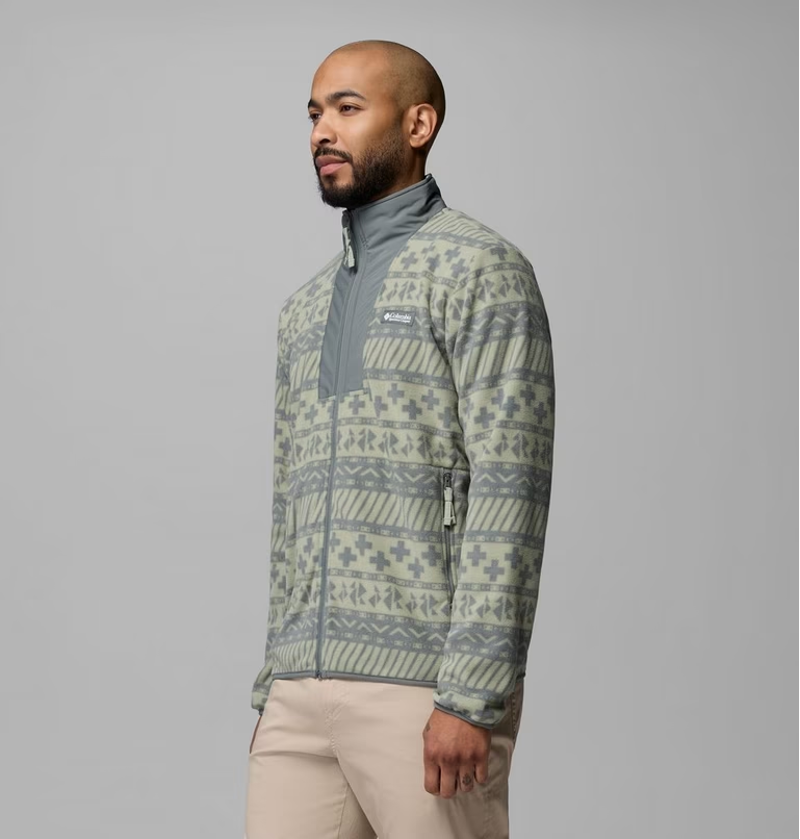 Columbia Men's Sequoia Grove II FZ Printed Fleece in Safari Wizard-2