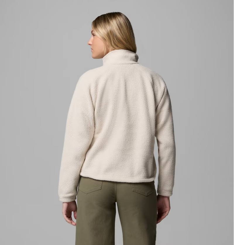 Columbia Women's Jasper Ridge Pebbled Fleece Half Snap in Dark Stone-2
