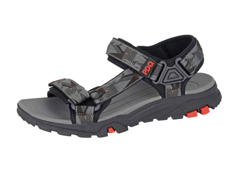 UKD Men's Dual Touch Fastening Trail Sandals in Grey/Black