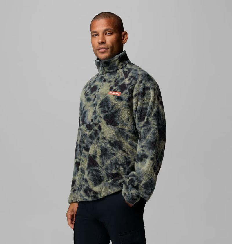 Columbia Men's Timber Crest MTR Fleece Printed HZ in Sedona Sage/Ice Blue-1