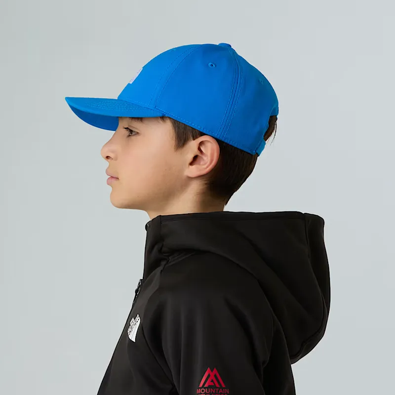 The North Face Kid's Classic Recycled 66 Hat in Hero Blue/White-3