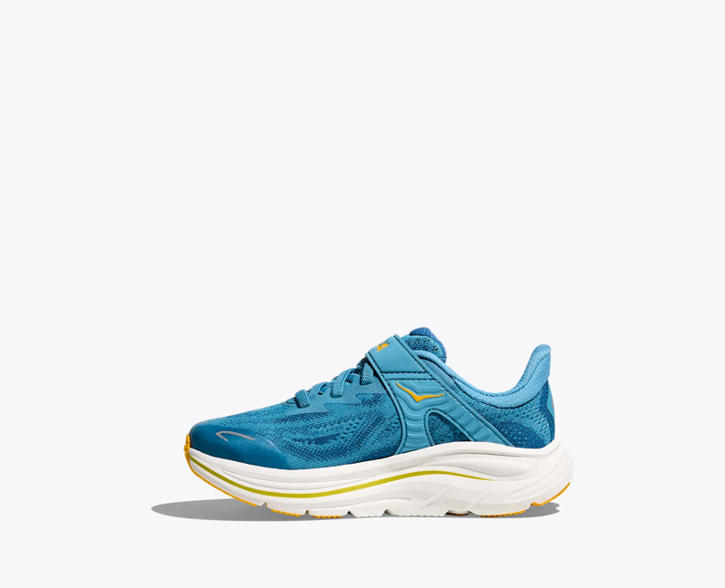 Hoka Kid's Clifton 10 Little Kids in Alpine Blue/Foggy Night-1