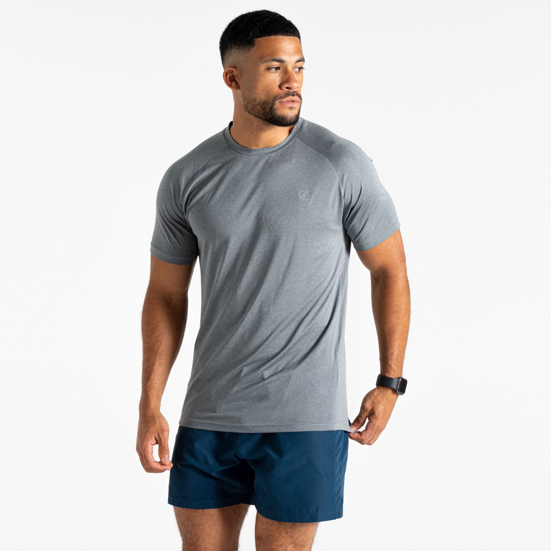 Dare2b Men's Accelerate Fitness Tee in Lead Grey-3