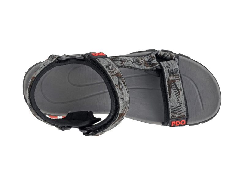 UKD Men's Dual Touch Fastening Trail Sandals in Grey/Black-1