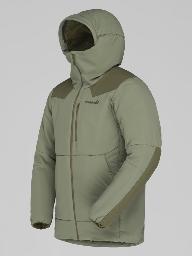 Norrona Men's Tamok Thermo80 Zip Hood in Olive Night/Deep Lichen Green-1