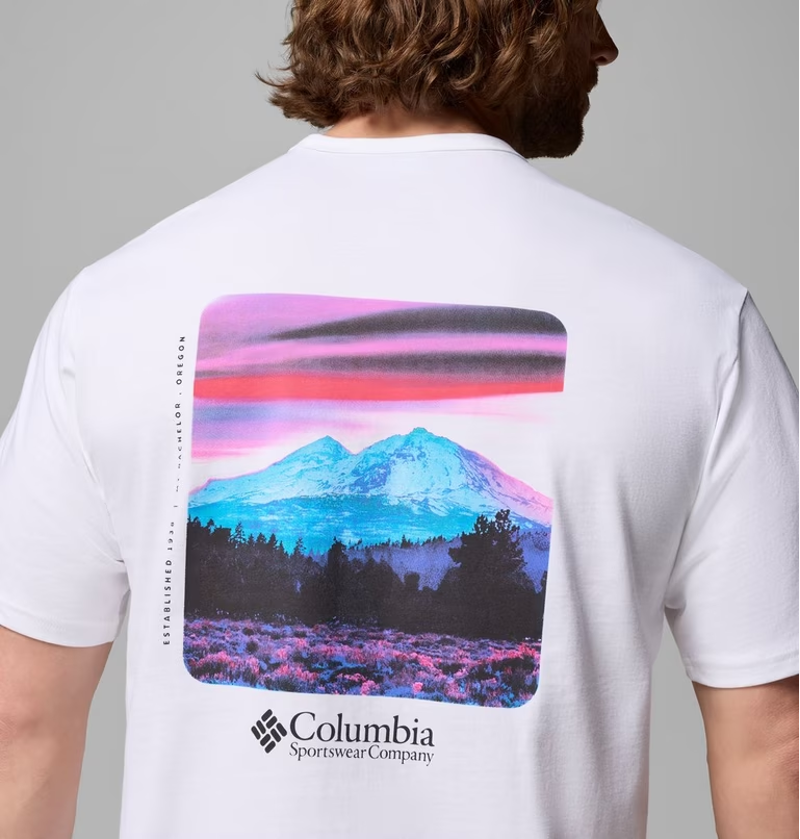 Columbia Men's CSC Heavyweight Back Graphic Tee in White/Photoreal-2