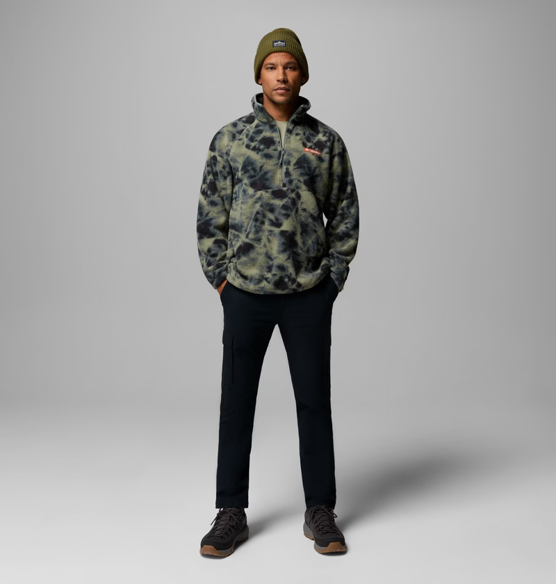 Columbia Men's Timber Crest MTR Fleece Printed HZ in Sedona Sage/Ice Blue-5