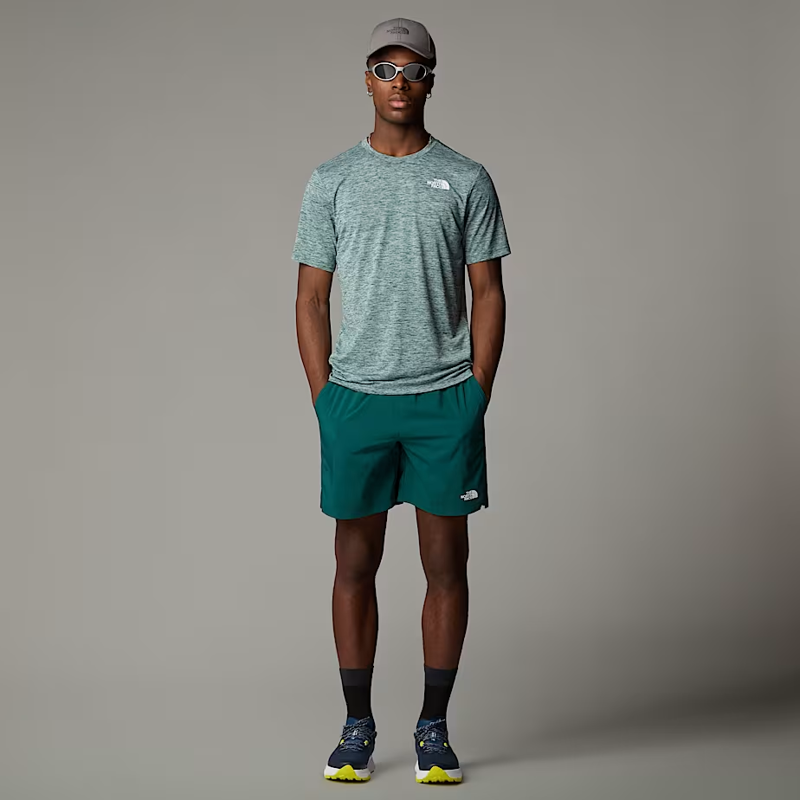 The North Face Men's 24/7 Rager Tee in Deep Nori/Light Heather-3