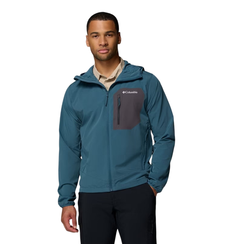 Columbia Men's Tall Heights III Hooded Softshell in Everblue/Shark